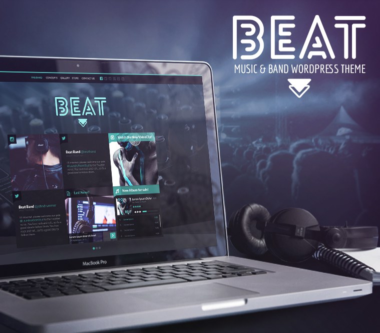 Beat One-Page Music & Band AJAX WordPress Theme