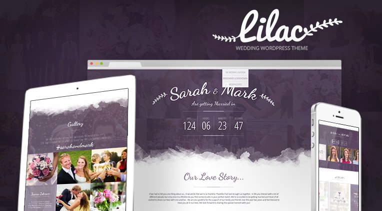 Lilac Onepage Wedding Wordpress Theme