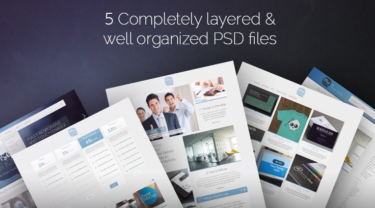 5 completely layered and well organized PSD files