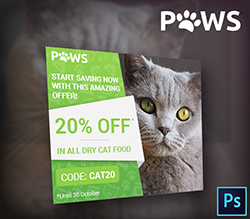 Paws Pet Store PSD Banner Template
