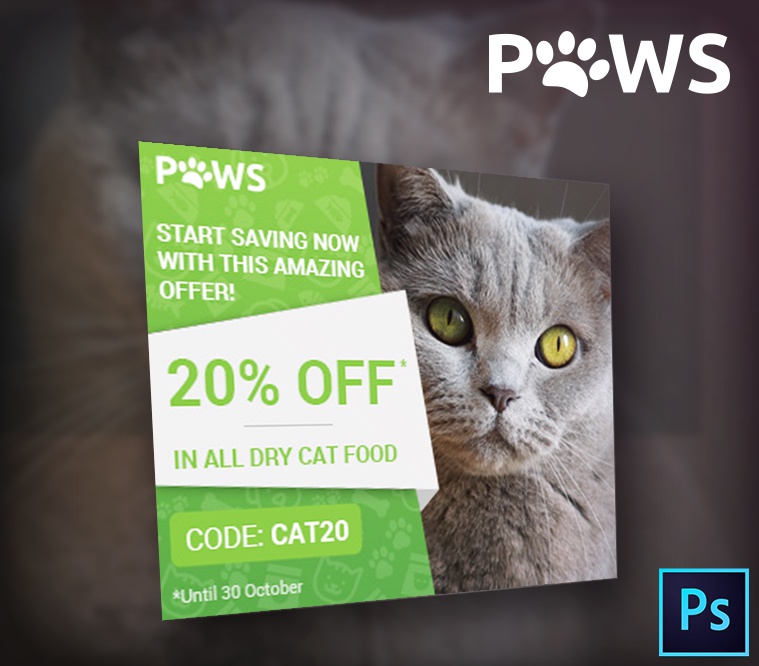 Paws Pet Store PSD Banner Template